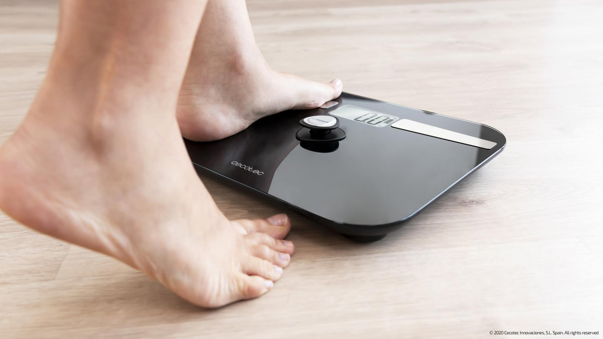Cântar de baie inteligent Cecotec Surface Precision EcoPower 10200 Smart Healthy Black, 180 kg, Bluetooth, analiză corporală