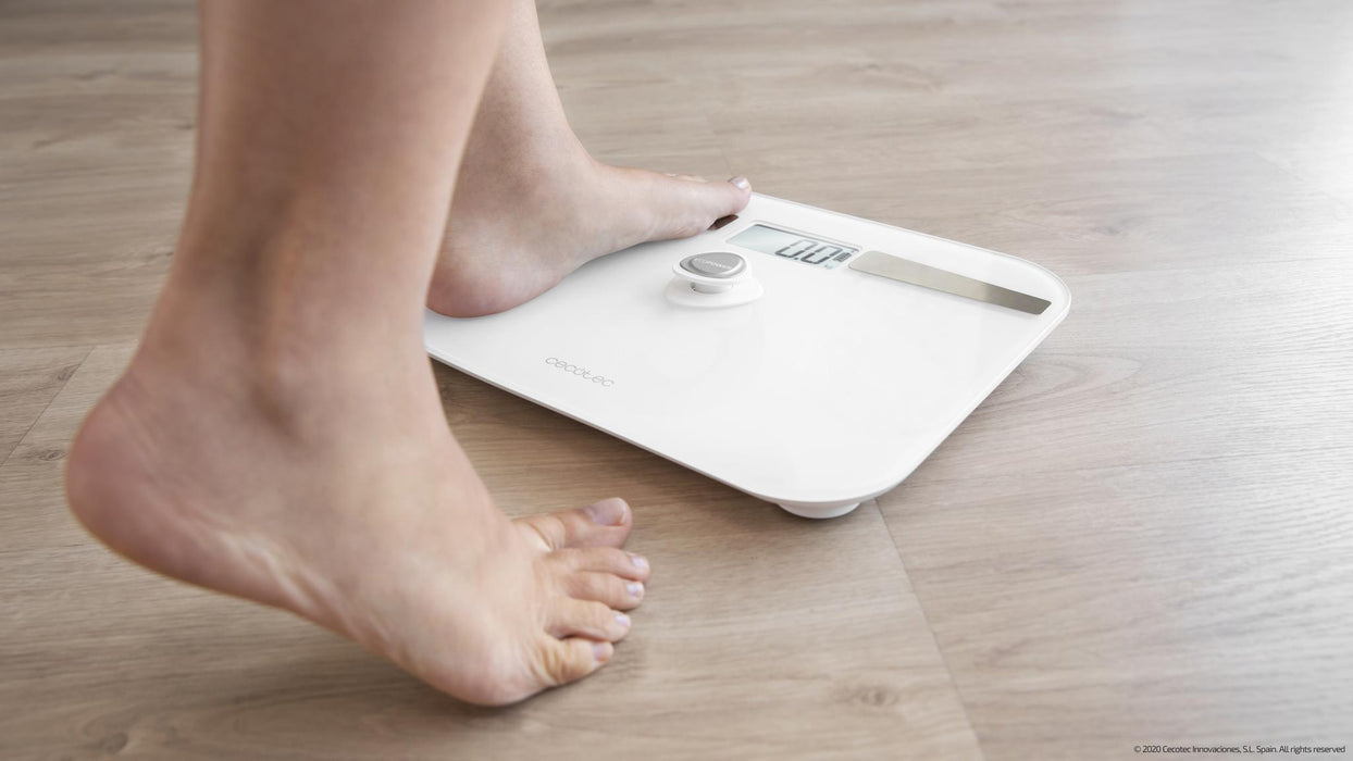Cântar de baie inteligent Cecotec Surface Precision EcoPower 10200 Smart Healthy White, 8–180 kg, precizie 100 g, Bluetooth