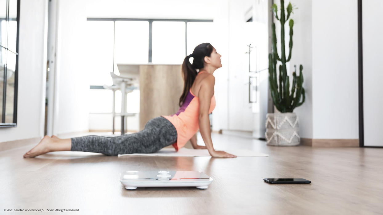 Cântar de baie inteligent Cecotec Surface Precision EcoPower 10200 Smart Healthy White, 8–180 kg, precizie 100 g, Bluetooth