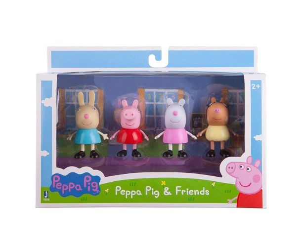 Set de figurine Jazwares Peppa Pig, Peppa Pig & Friends, 4 figurine, 2+ ani