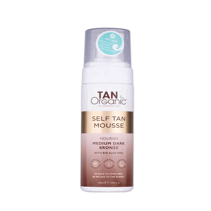 Spumă autobronzantă TanOrganic Self Tan, hrănitoare, pentru față și gât, nuanța Medium Dark Bronze, 120 ml