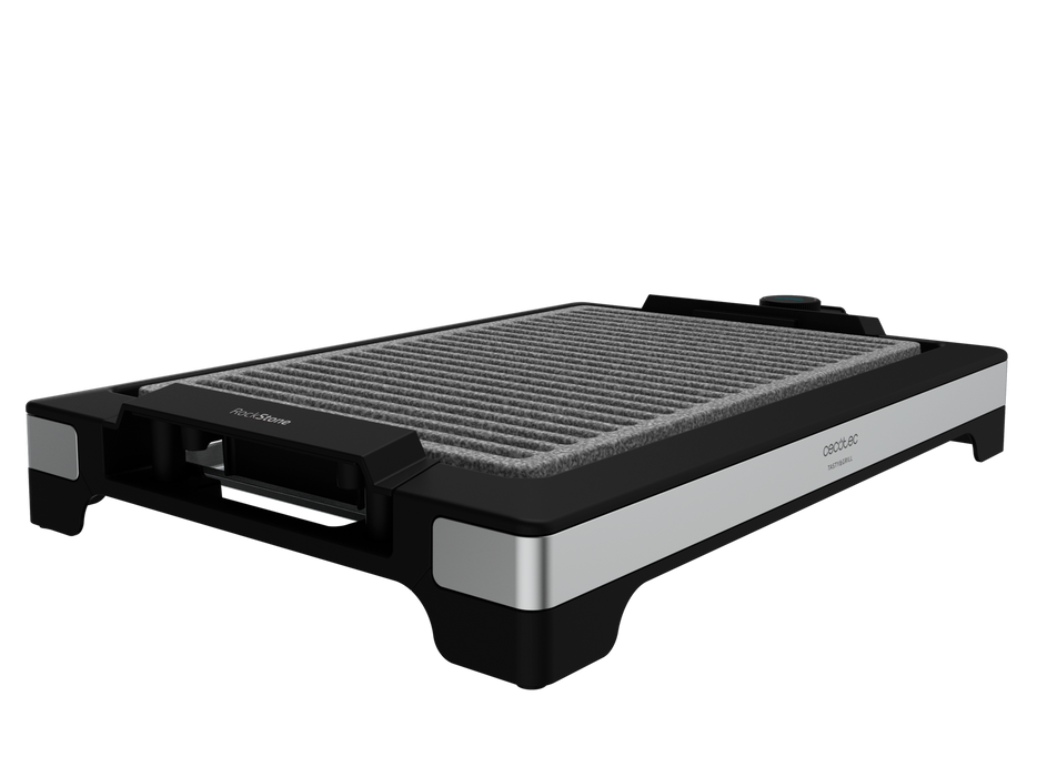 Grătar electric Cecotec Tasty&Grill 2000 Inox LineStone, 2000 W, 5 trepte, suprafață 37,5 × 24,5 cm