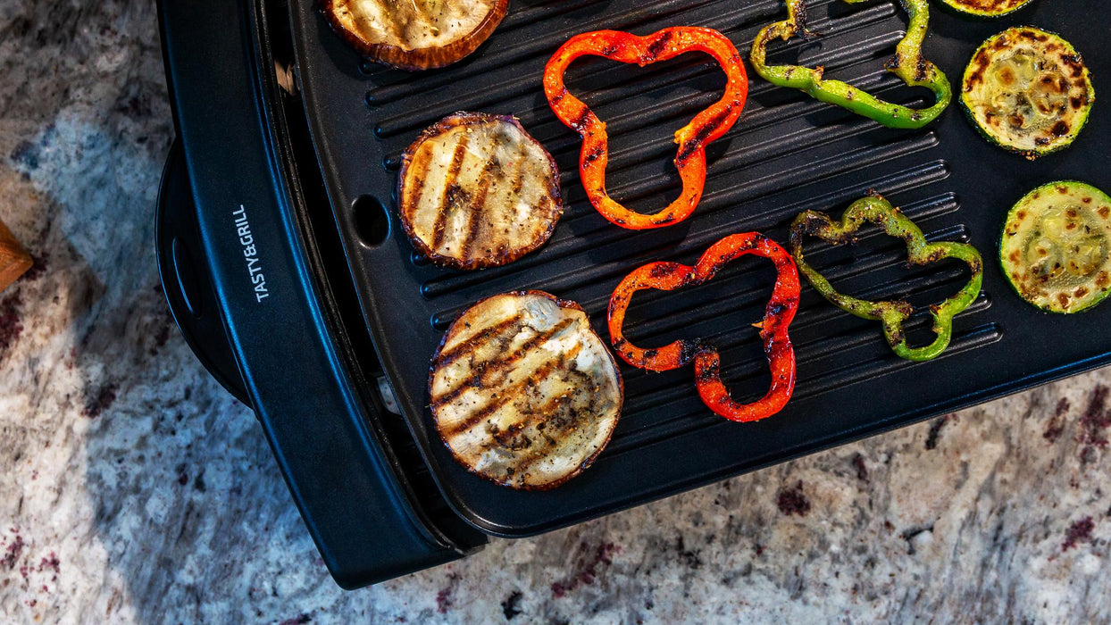 Grătar electric Cecotec Tasty&Grill 2500 BlackWater MixGrill, 2150 W, suprafață 45 × 25 cm, 25,5 × 63 × 9,5 cm