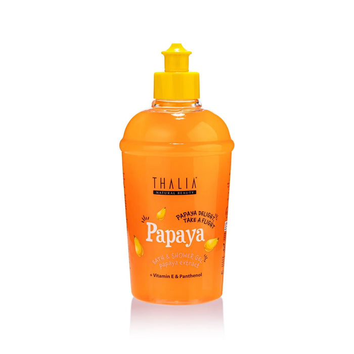 Gel de duș și baie Thalia Natural Beauty Papaya, curățare și hidratare, pentru corp și mâini, 400 ml