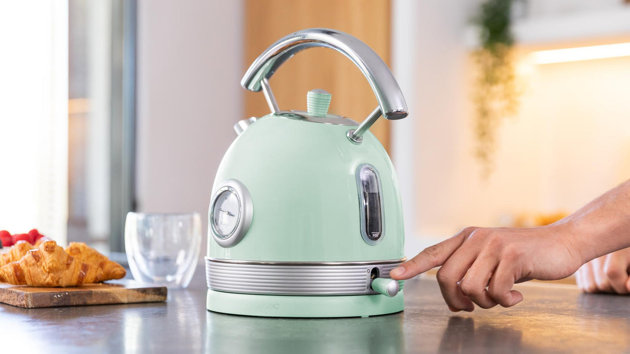 Fierbător electric Cecotec Thermosense 420 Vintage Light Green, 1,8 l, 2200 W, verde deschis