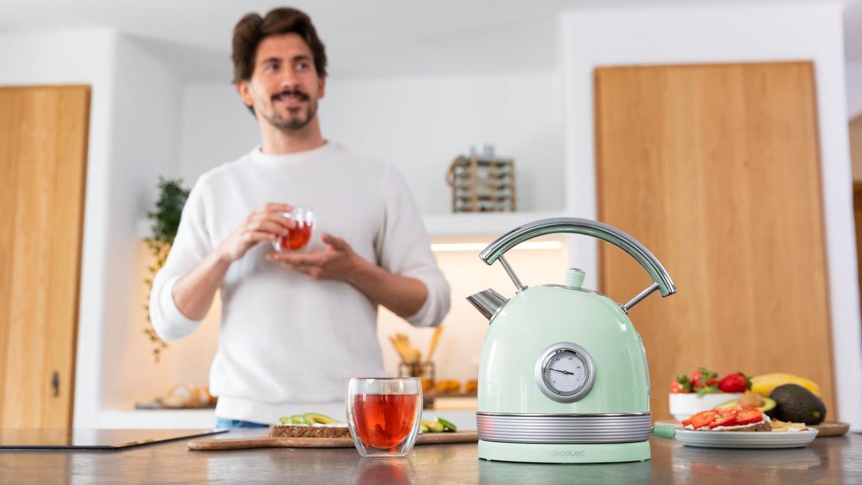 Fierbător electric Cecotec Thermosense 420 Vintage Light Green, 1,8 l, 2200 W, verde deschis