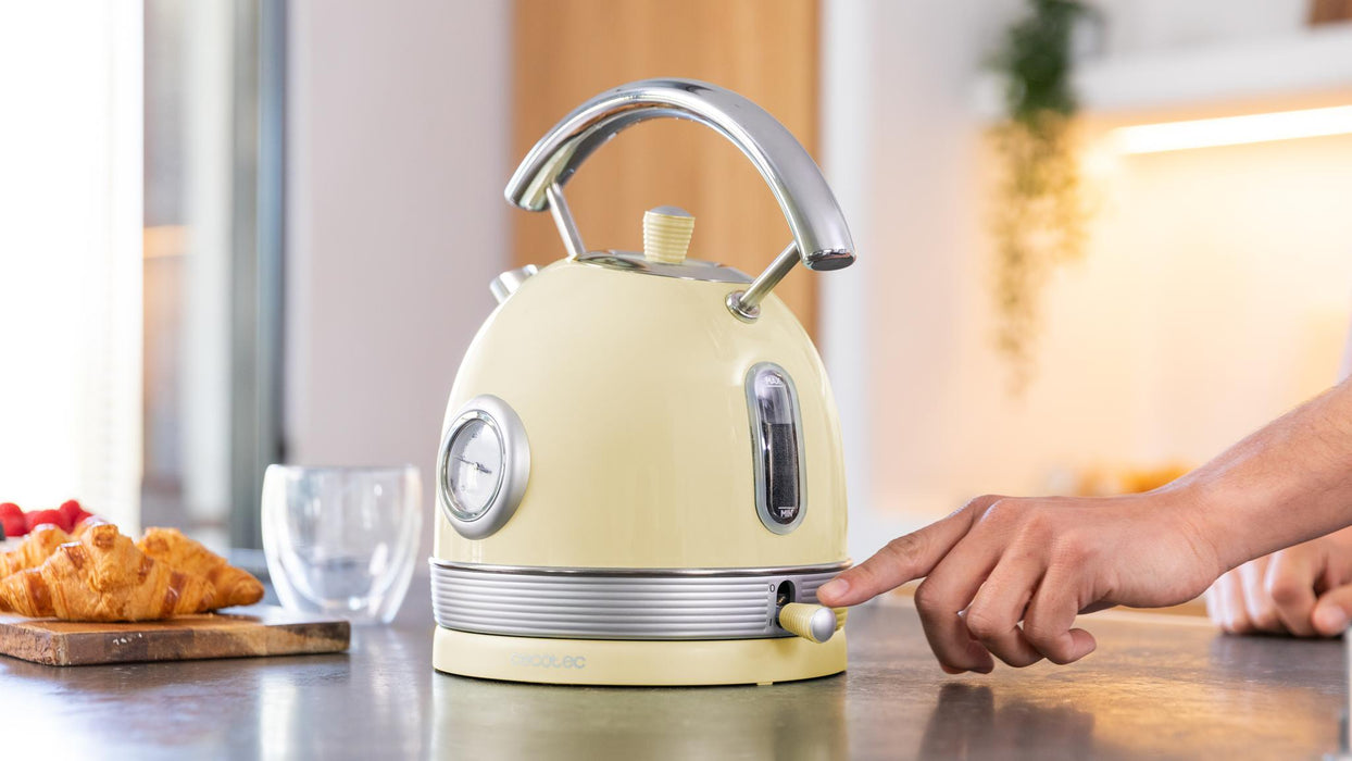 Fierbător electric Cecotec Thermosense 420 Vintage Light Yellow, 1,8 l, 2200 W, galben deschis