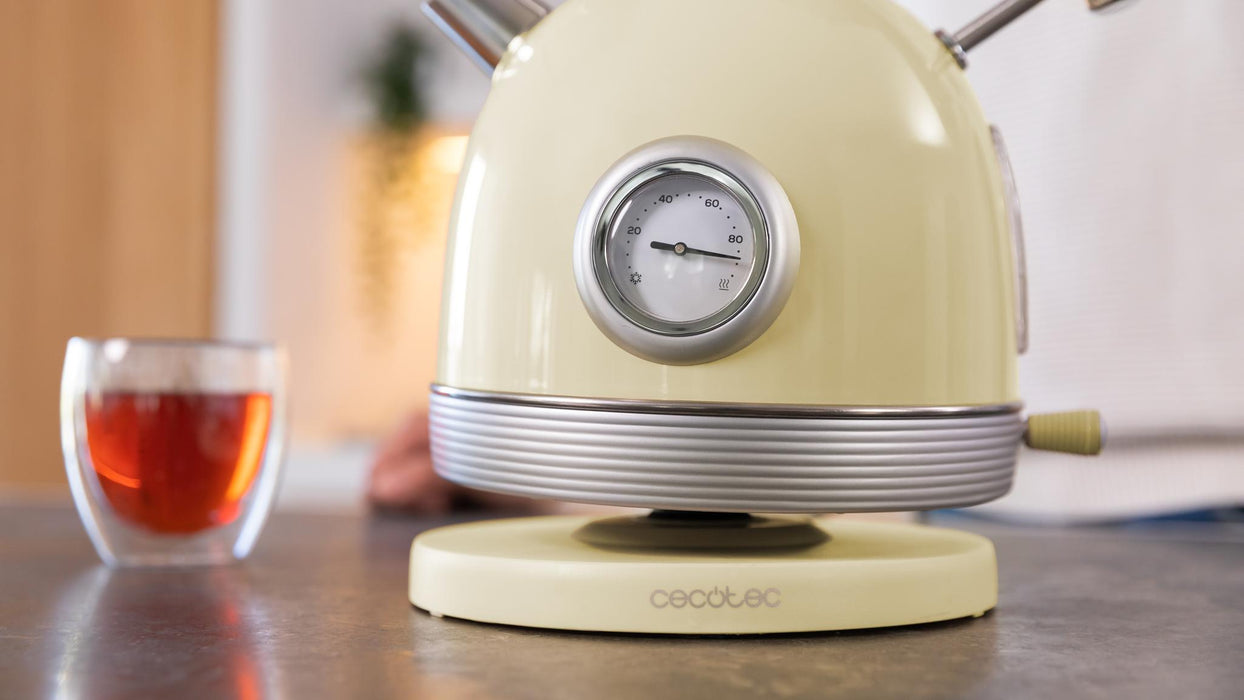 Fierbător electric Cecotec Thermosense 420 Vintage Light Yellow, 1,8 l, 2200 W, galben deschis