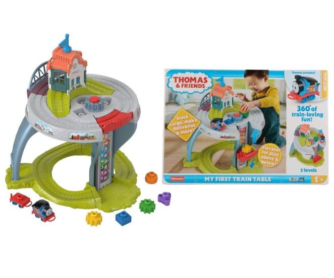 Măsuță de activități cu șine Mattel Thomas & Friends, My First Train Table, 2 niveluri, 1+ ani