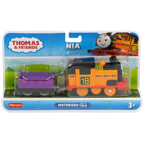 Locomotivă de jucărie Mattel Thomas & Friends, Nia cu vagon de marfă, motorizată, 3+ ani