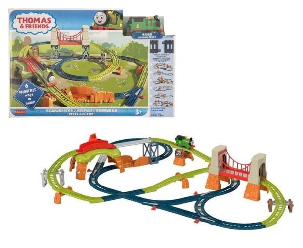 Set de tren motorizat Mattel Thomas & Friends, Percy, 6 configurații, 3+ ani