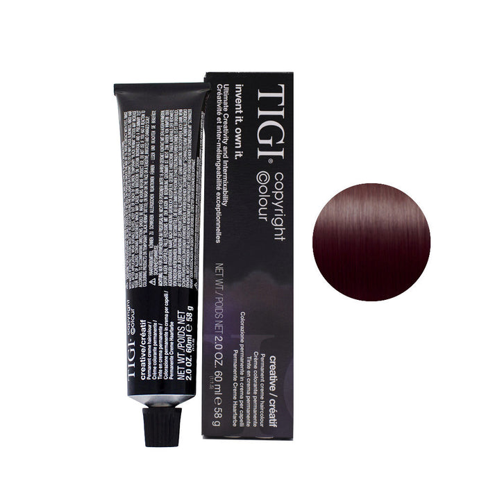 Vopsea permanentă de păr Tigi Colour Creative, nuanța 4/2 Medium Brown Violet, 60 ml