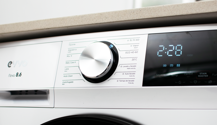 Mașină de spălat cu uscător Cecotec EVVO Nova 10/7, 10 kg spălare, 7 kg uscare, 1350 rpm, 14 programe, albă