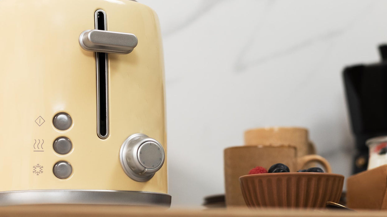 Prăjitor de pâine cu două fante Cecotec Toast&Taste 1000 Retro Double Beige, 980 W, 6 trepte, bej