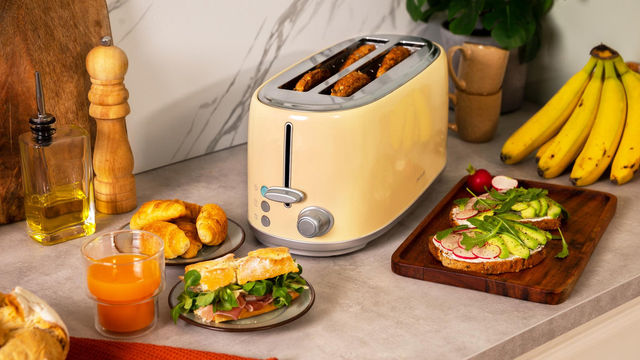 Prăjitor de pâine vertical Cecotec Toast&Taste 1600 Retro Double Beige, 1630 W, 4 felii, 6 trepte, bej