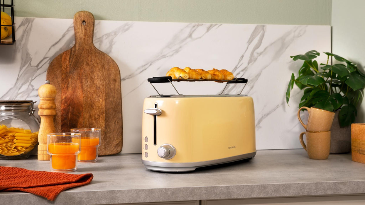 Prăjitor de pâine vertical Cecotec Toast&Taste 1600 Retro Double Beige, 1630 W, 4 felii, 6 trepte, bej