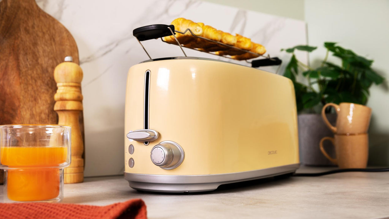 Prăjitor de pâine vertical Cecotec Toast&Taste 1600 Retro Double Beige, 1630 W, 4 felii, 6 trepte, bej