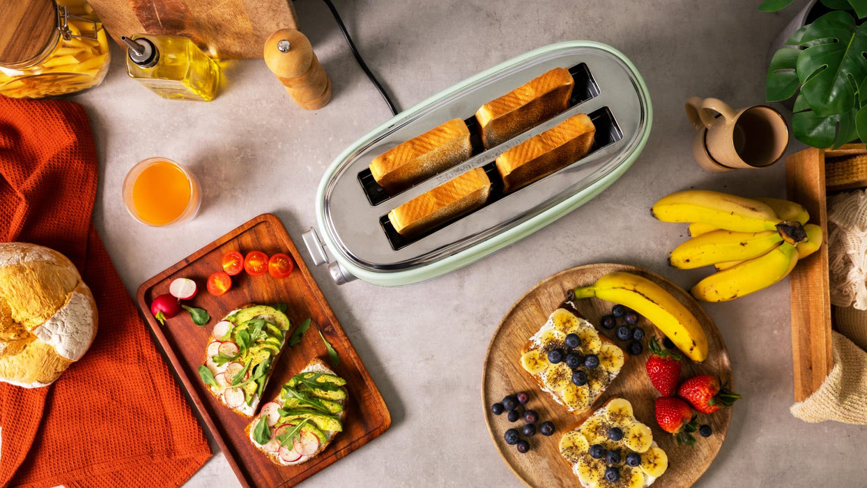 Prăjitor de pâine vertical Cecotec Toast&Taste 1600 Retro Double Green, 1630 W, 4 felii, 6 setări, verde
