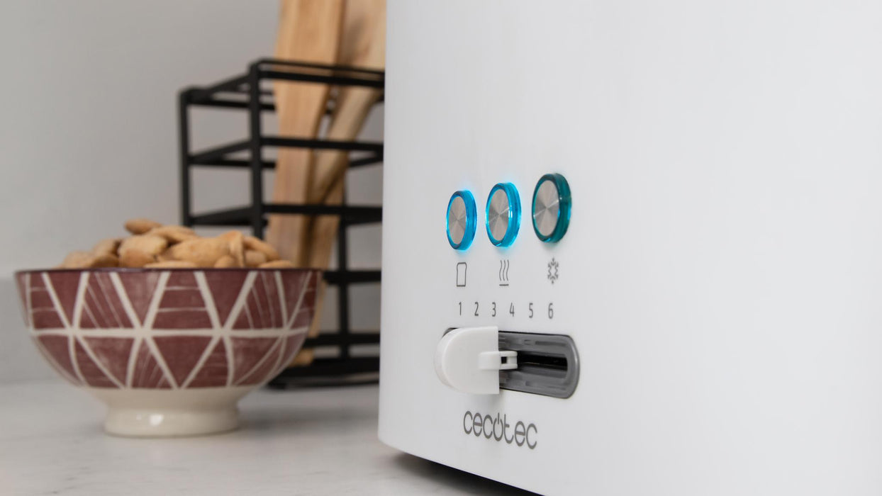 Prăjitor de pâine Cecotec Toast&Taste 16000 Extra White, 1630 W, 4 felii, 6 trepte, alb