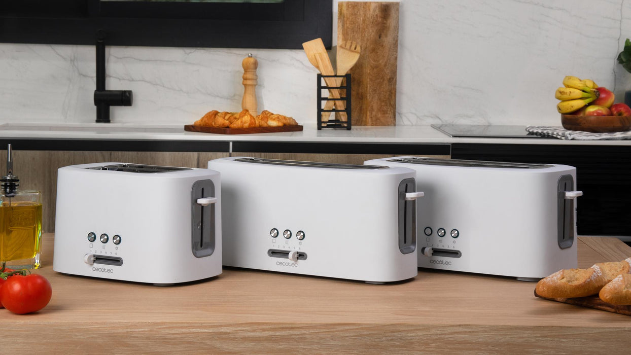 Prăjitor de pâine Cecotec Toast&Taste 16000 Extra White, 1630 W, 4 felii, 6 trepte, alb