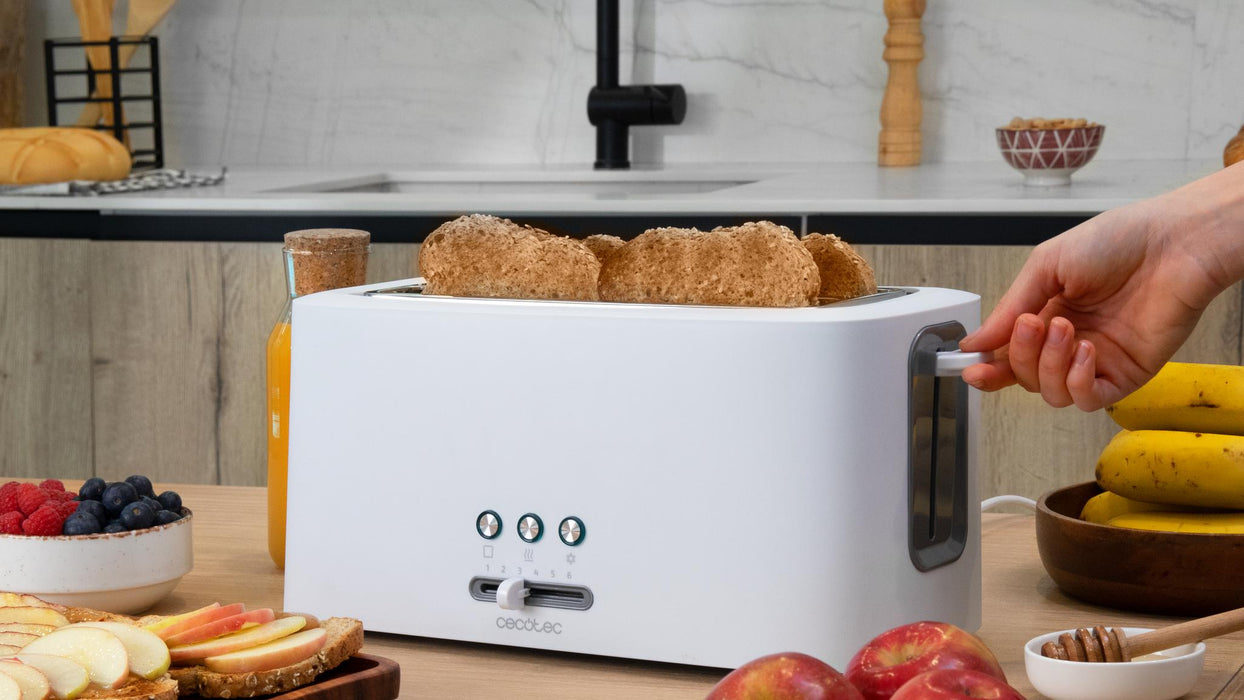 Prăjitor de pâine Cecotec Toast&Taste 16000 Extra White, 1630 W, 4 felii, 6 trepte, alb