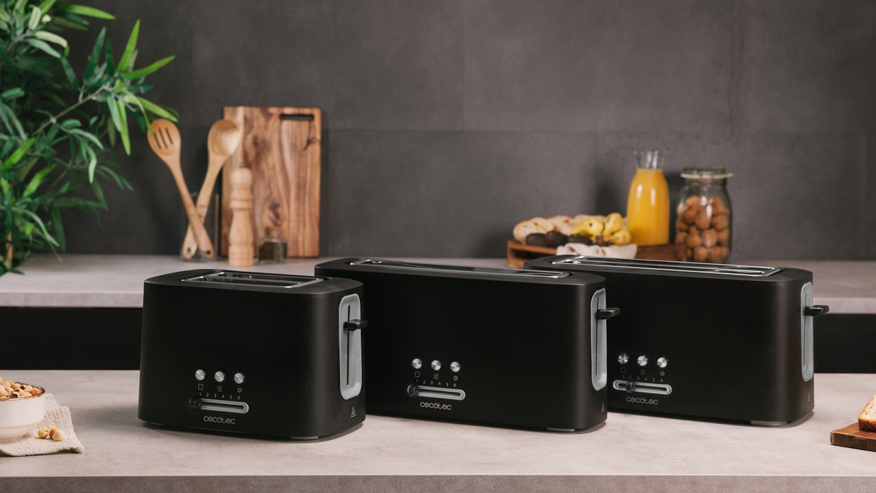 Prăjitor de pâine vertical Cecotec Toast&Taste 16000 Extra, 1630 W, 4 felii, 6 niveluri, negru