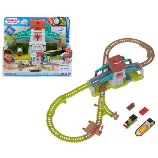 Set de joacă cu trenuleț Mattel Thomas & Friends, pod mobil, funcție de vorbire, 3+ ani