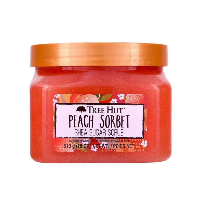 Exfoliant pentru corp Tree Hut Peach Sorbet, cu zahăr, 510 g