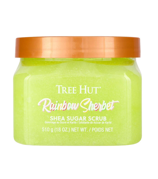 Exfoliant pentru corp Tree Hut Rainbow Sherbet, cu zahăr și unt de shea, 510 g