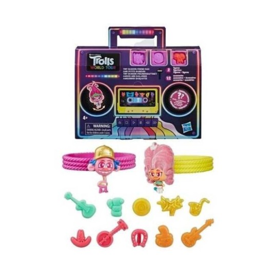 Set de figurine Hasbro Trolls World Tour, Micii dansatori, 2 figurine, 4+ ani