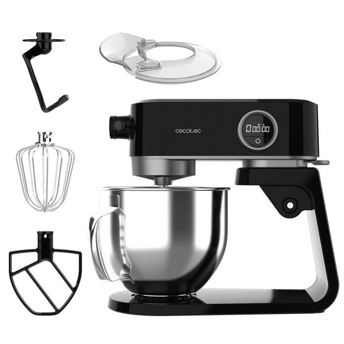 Mixer planetar Cecotec Twist&Fusion 4000 Luxury Black, 800 W, bol de 5,2 l, 8 viteze, negru