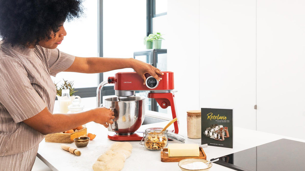 Mixer planetar Cecotec Twist&Fusion 4000 Luxury Red, 5,2 l, 800 W, 8 trepte, roșu