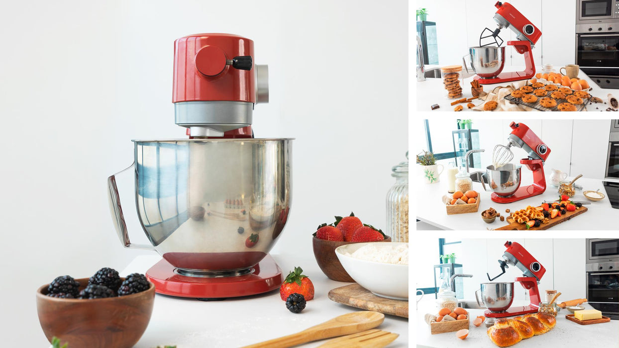 Mixer planetar Cecotec Twist&Fusion 4000 Luxury Red, 5,2 l, 800 W, 8 trepte, roșu