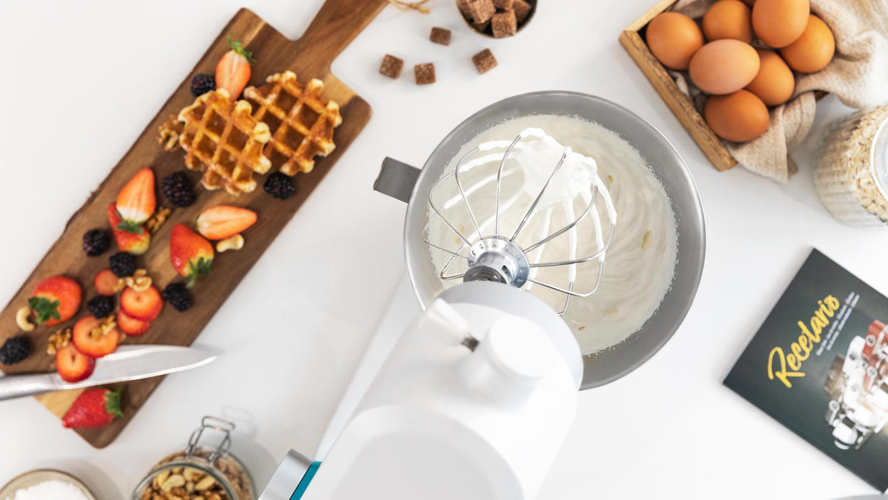 Mixer planetar Cecotec Twist&Fusion 4000 Luxury White, 5,2 l, 800 W, 8 trepte, alb