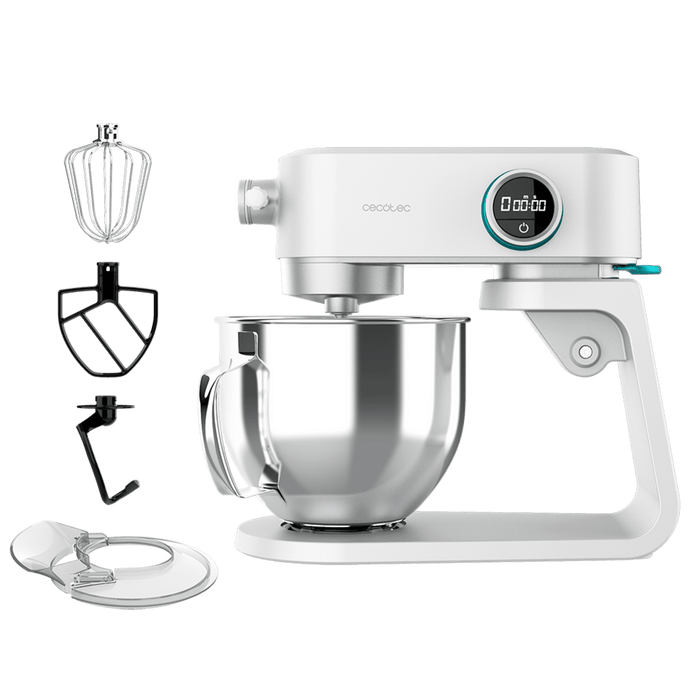 Mixer planetar Cecotec Twist&Fusion 4000 Luxury White, 5,2 l, 800 W, 8 trepte, alb