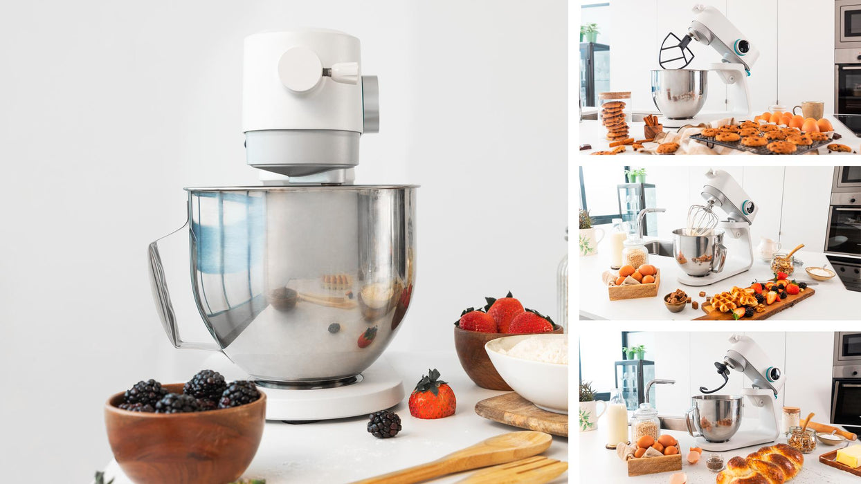 Mixer planetar Cecotec Twist&Fusion 4000 Luxury White, 5,2 l, 800 W, 8 trepte, alb