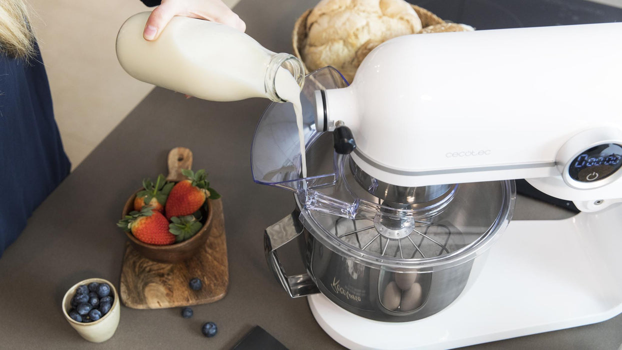 Mixer planetar Cecotec Twist&Fusion 4500 Luxury White, 800 W, bol de 5,2 l, 8 viteze, alb
