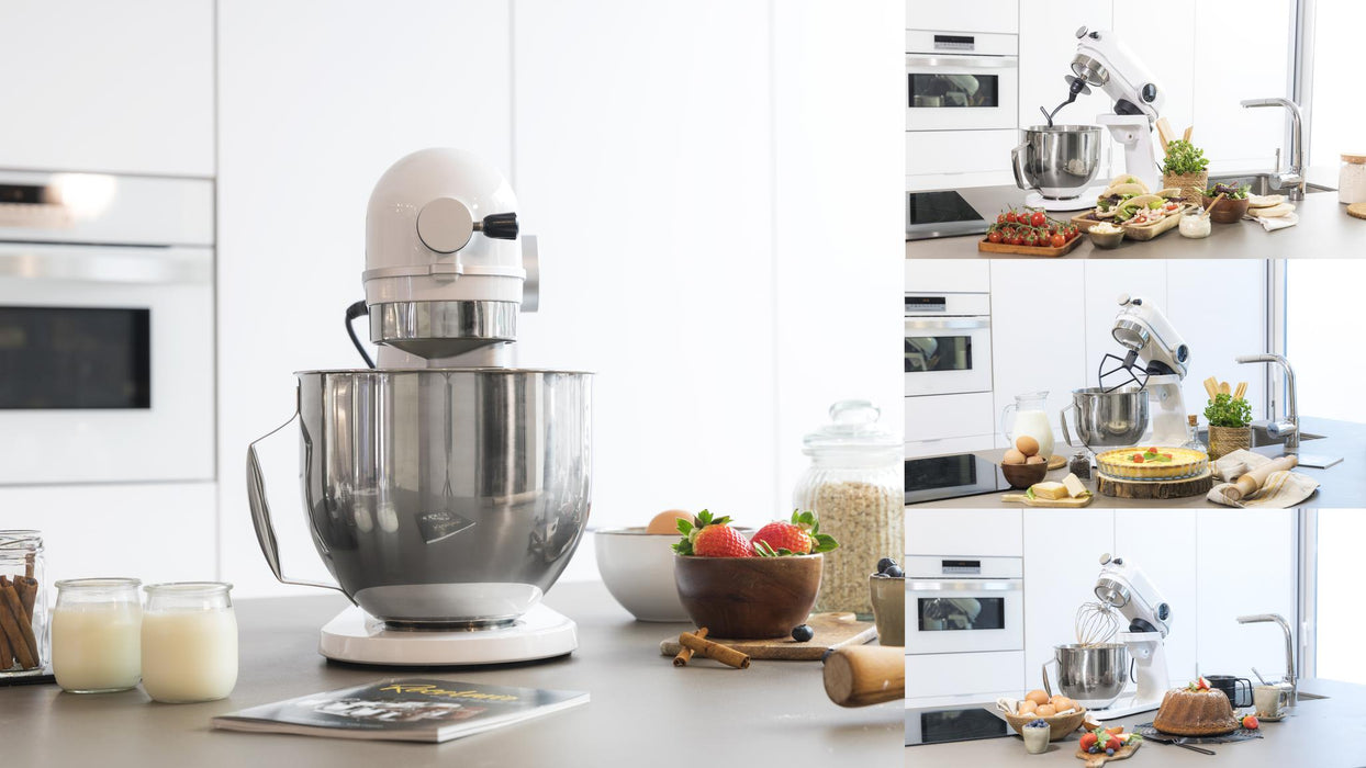 Mixer planetar Cecotec Twist&Fusion 4500 Luxury White, 800 W, bol de 5,2 l, 8 viteze, alb