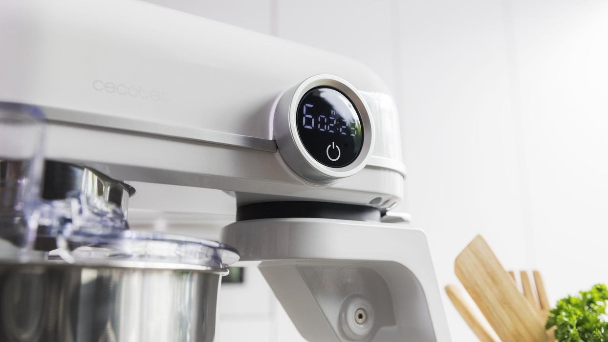 Mixer planetar Cecotec Twist&Fusion 4500 Luxury White, 800 W, bol de 5,2 l, 8 viteze, alb