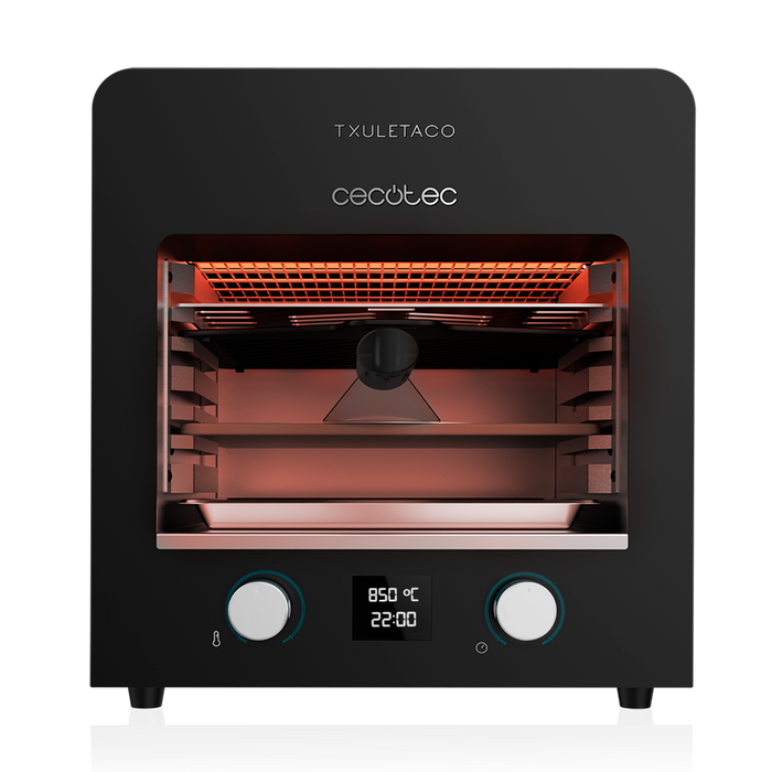 Grătar electric de înaltă temperatură Cecotec Txuletaco 8000 Inferno, 850 °C, temporizator 60 min, negru
