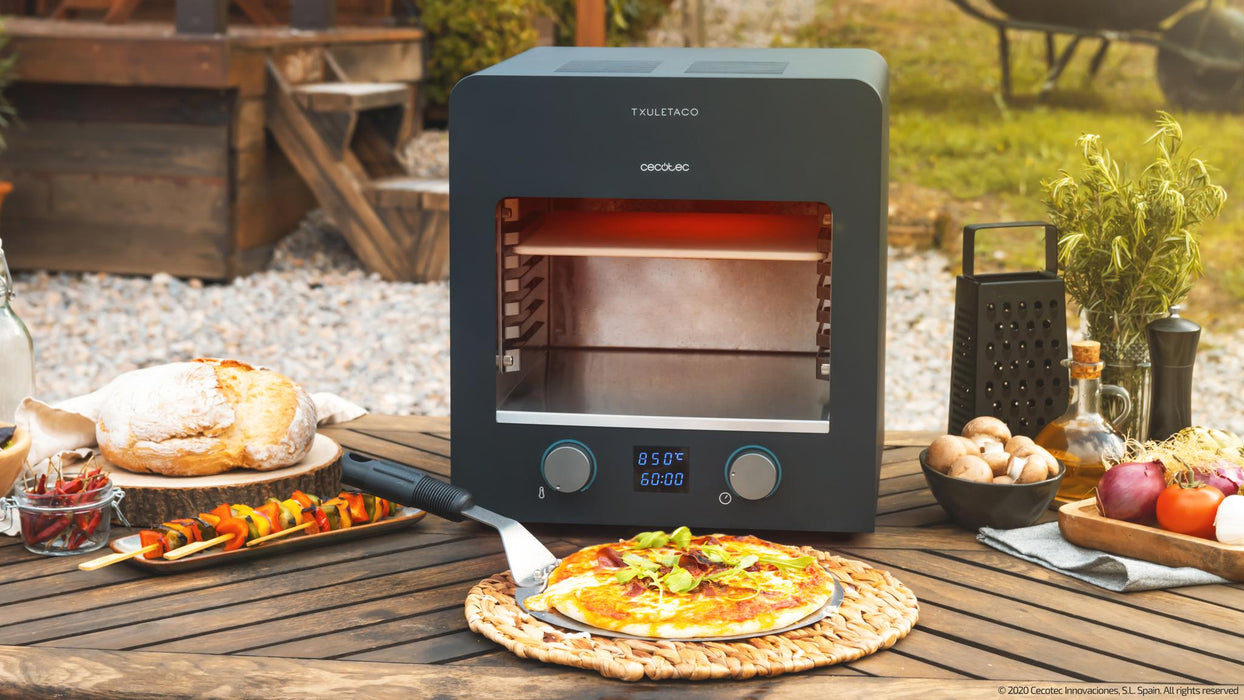 Grătar electric de înaltă temperatură Cecotec Txuletaco 8000 Inferno, 850 °C, temporizator 60 min, negru