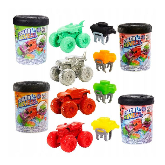 Mașinuță Monster Truck Mattel Hot Wheels Color Reveal, diverse modele, 3+ ani