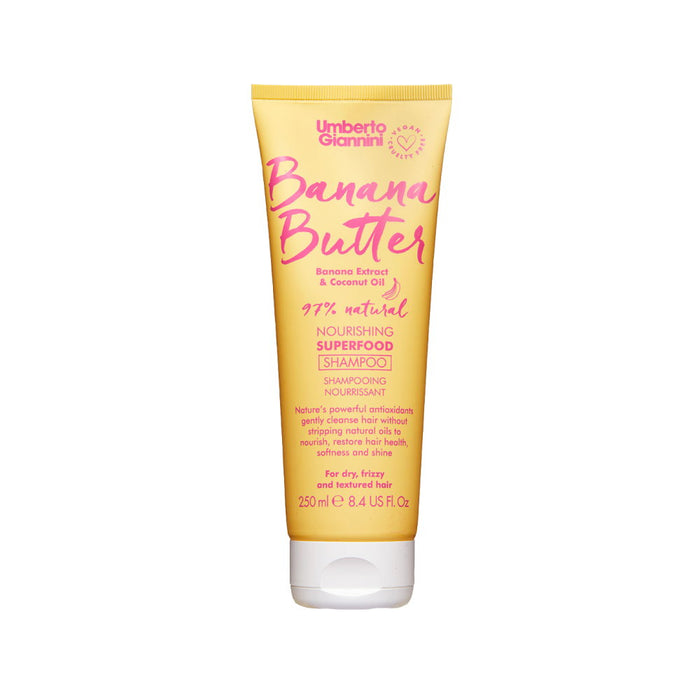 Șampon Umberto Giannini Banana Butter, hrănitor și hidratant, pentru păr uscat și rebel, 250 ml