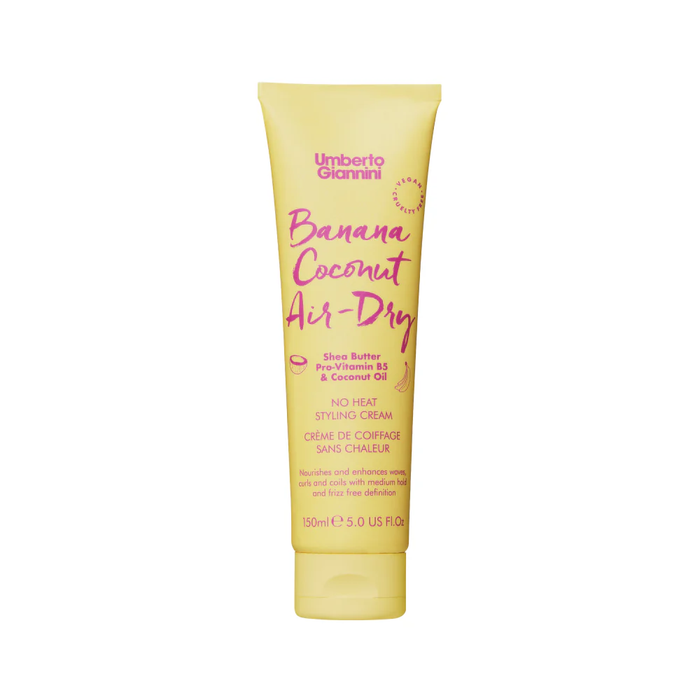 Cremă de coafat Umberto Giannini Banana Coconut Air-Dry, fixare medie, fără căldură, 150 ml