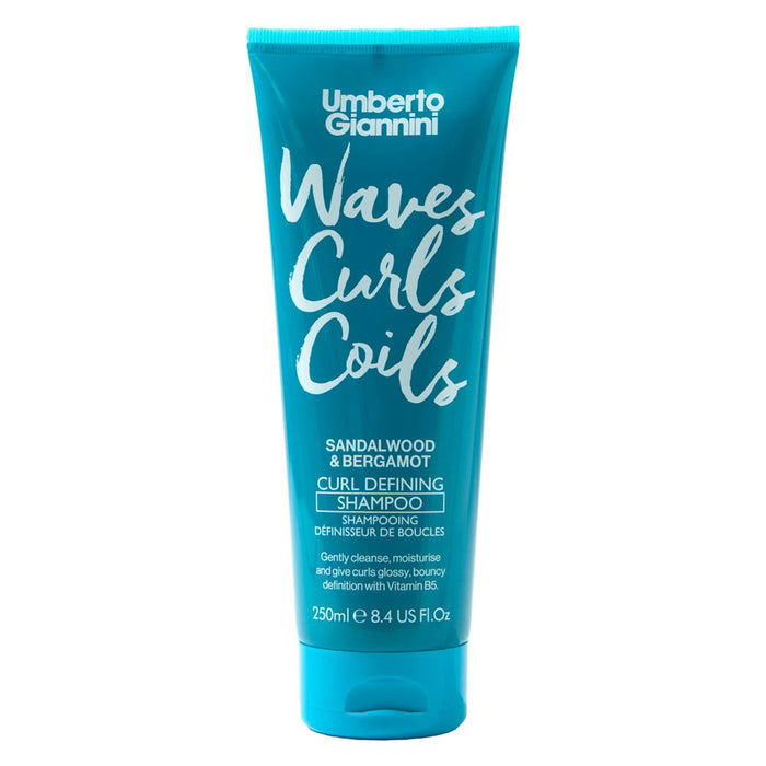 Șampon pentru păr Umberto Giannini Waves Curls Coils, definitor și hidratant, pentru păr creț, 250 ml