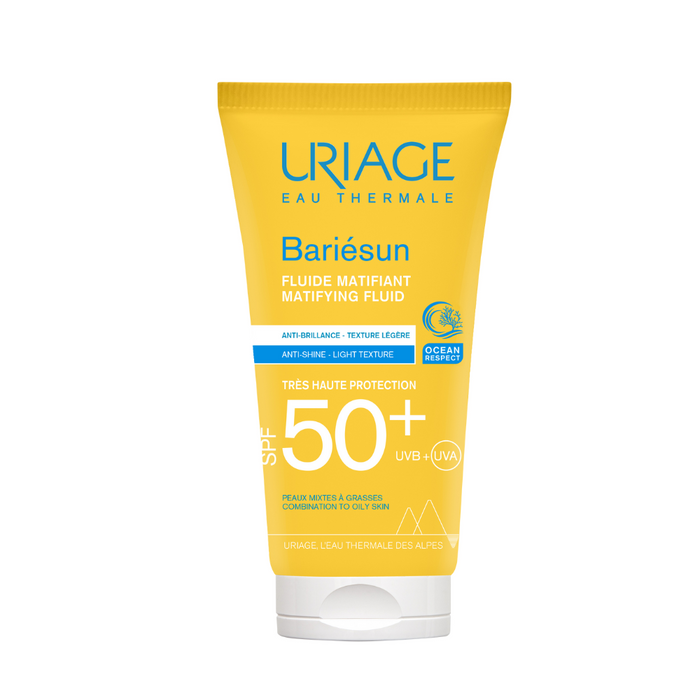 Fluid de protecție solară Uriage Bariésun, matifiant, pentru ten mixt și gras, SPF 50+, 50 ml