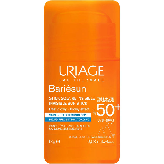 Stick de protecție solară Uriage Bariésun Invisible, SPF 50+, pentru față și buze, 18 g