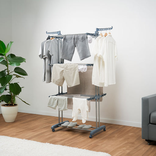 Uscător haine vertical, InnovaGoods, Dolver, pliabil, 24 bare, gri