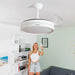 Ventilator tavan LED, InnovaGoods, Keteez, alb, lame retractabile
