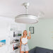 Ventilator Tavan cu LED, InnovaGoods, Silteez, argintiu, lame retractabile